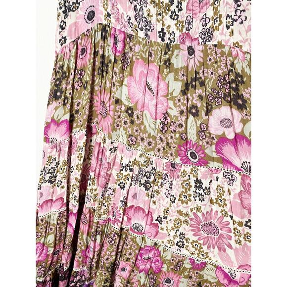 Spell & The Gypsy Collective Women's Desert Daisy Maxi Tiered Dress Lilac Floral - Picture 9 of 12